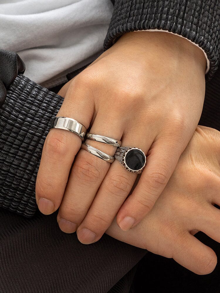 Simple 4Pcs Stacking Rings Set