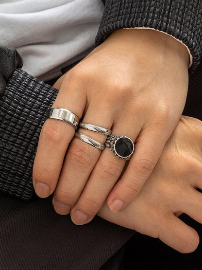 Simple 4Pcs Stacking Rings Set