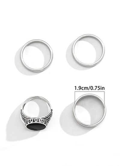 Simple 4Pcs Stacking Rings Set