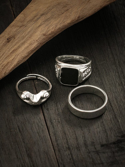 3Pcs Frog Stacking Rings Set