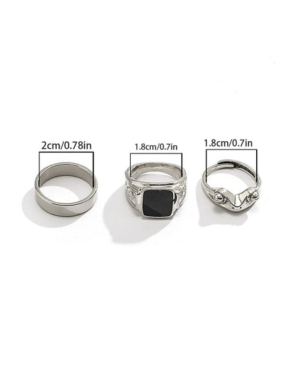 3Pcs Frog Stacking Rings Set