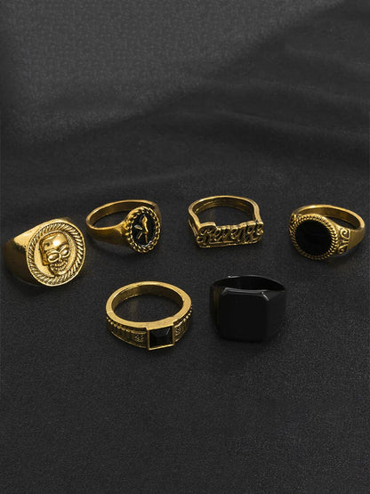 6Pcs Skull Stacking Rings Set
