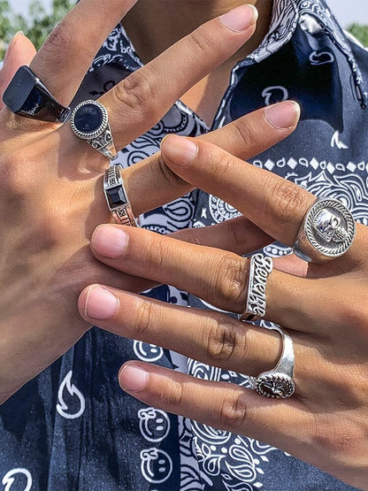 6Pcs Skull Stacking Rings Set