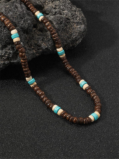 Bohemian Coconut Beaded Necklace