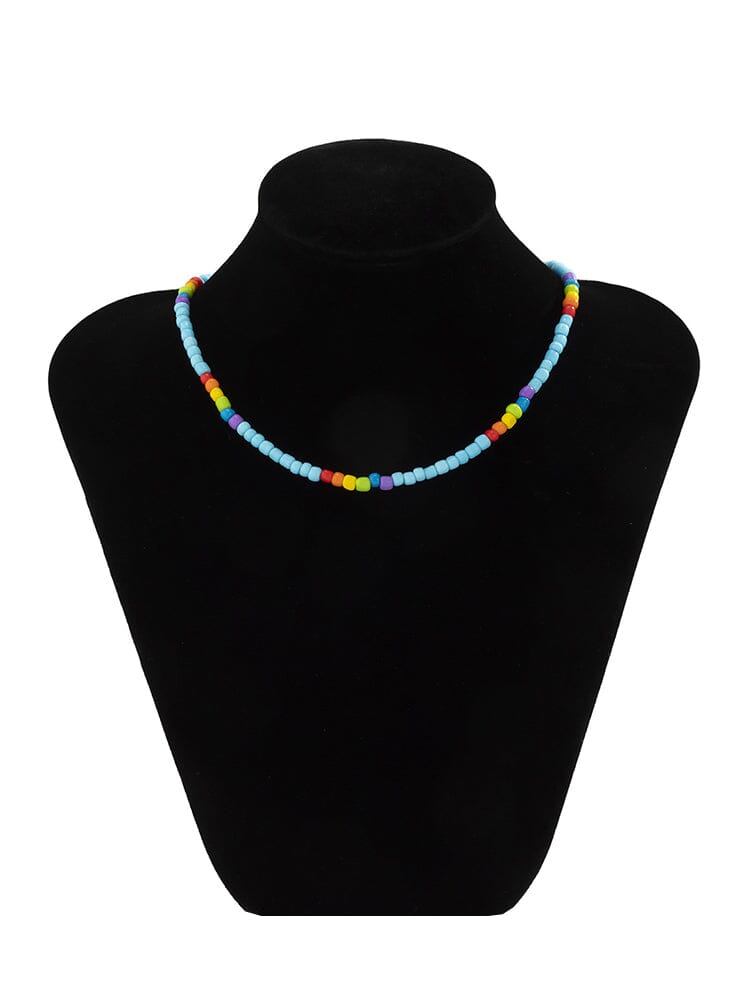 Fashion Colorblock Beaded Necklace