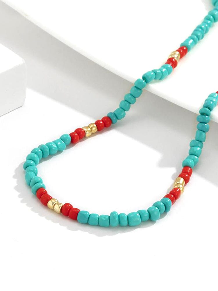 Fashion Colorblock Beaded Necklace