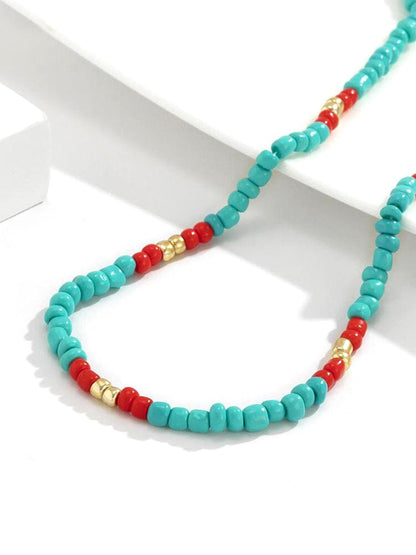 Fashion Colorblock Beaded Necklace