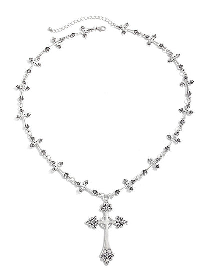 Gothic Style Cross Beaded Necklace