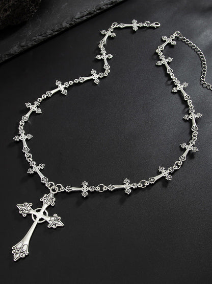 Gothic Style Cross Beaded Necklace