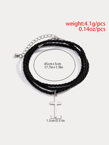 Ethnic Style Multi Layer Woven Cross Bracelets