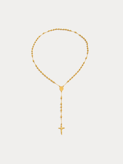 Unique Rosary Cross Pendant Necklace