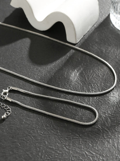 Simple Snake Chain Necklace and Bracelet Set