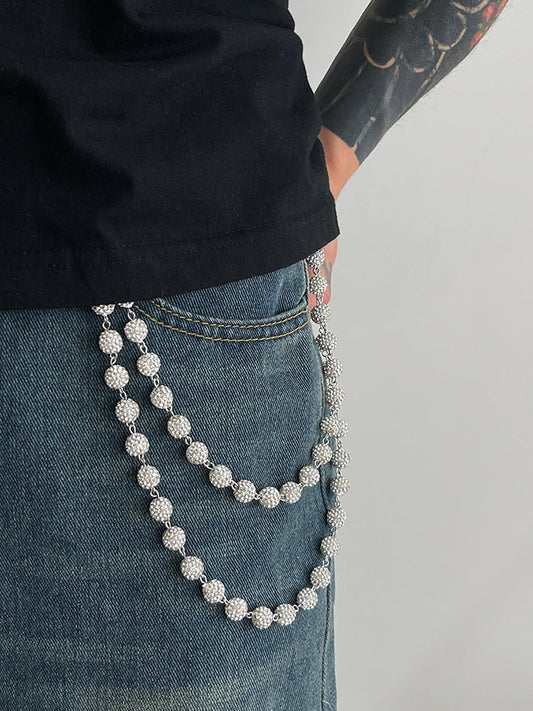 Hip-Hop Street Rhinestone Keychain Wallet Pants Chain