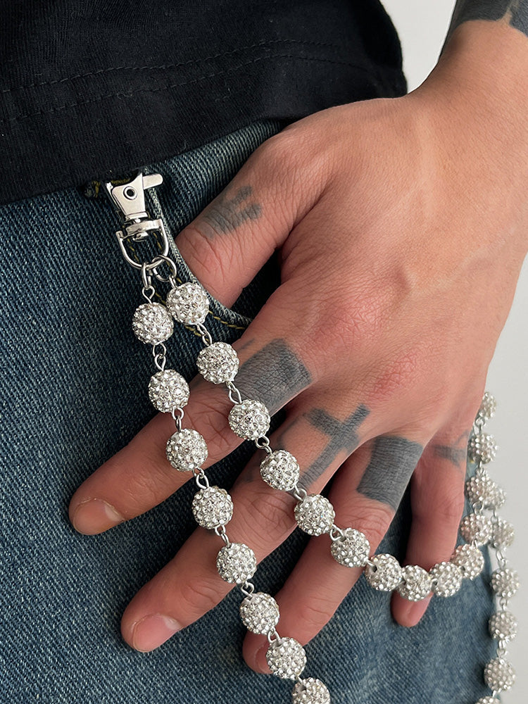 Hip-Hop Street Rhinestone Keychain Wallet Pants Chain