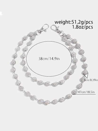 Hip-Hop Street Rhinestone Keychain Wallet Pants Chain