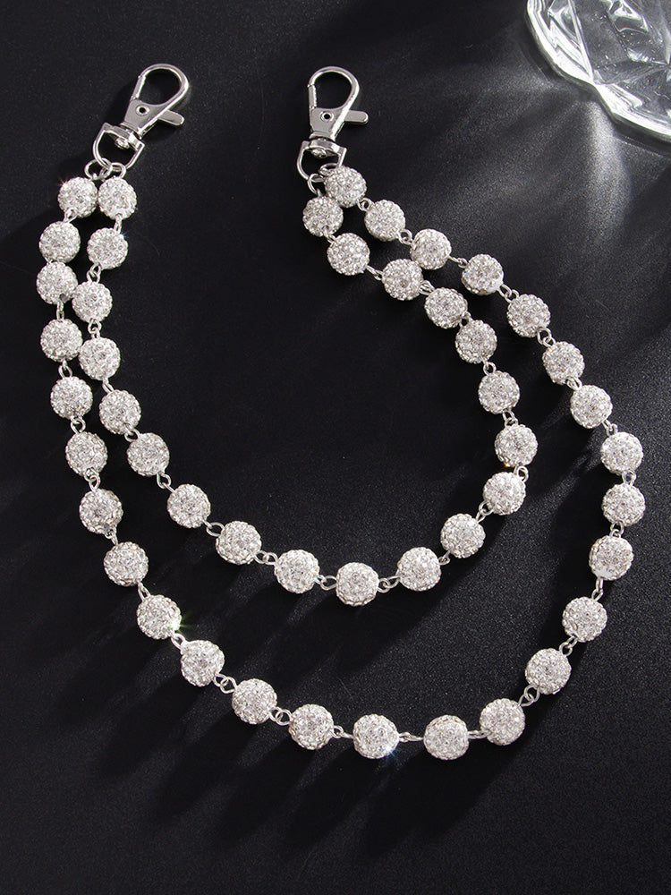 Hip-Hop Street Rhinestone Keychain Wallet Pants Chain