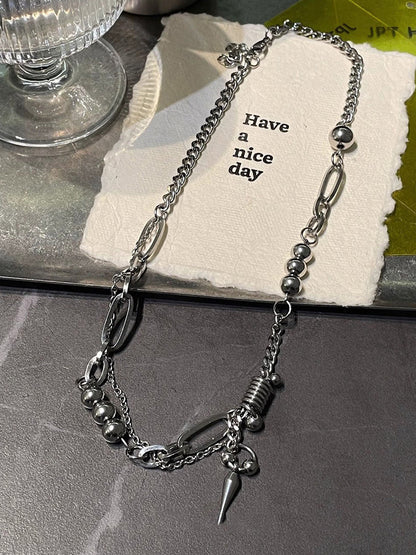 Fashion Punk Rivet Pendant Necklace