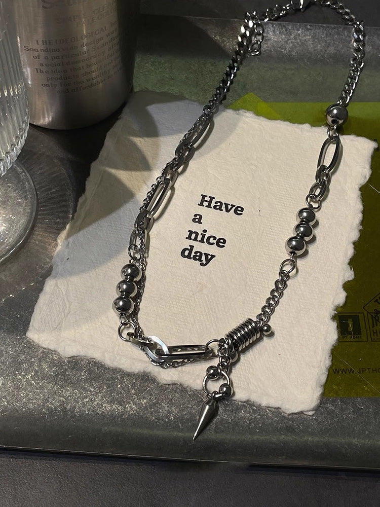 Fashion Punk Rivet Pendant Necklace