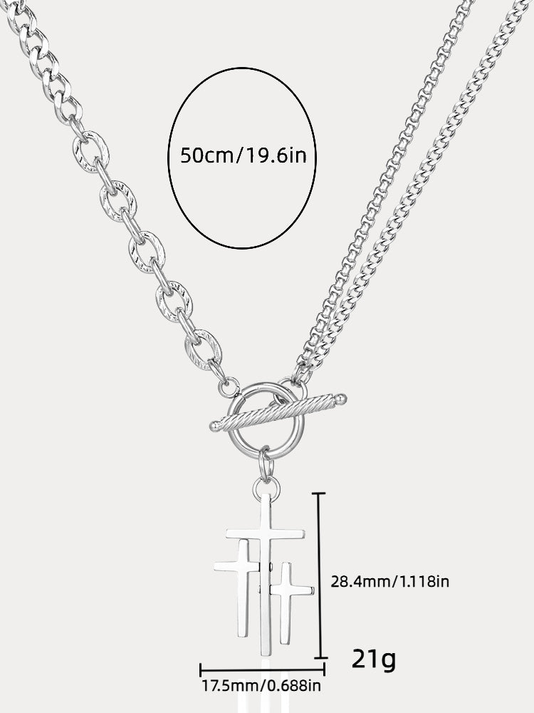 Stylish Waterproof Cross Toggle Necklace