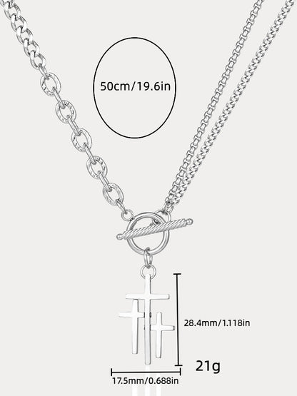 Stylish Waterproof Cross Toggle Necklace
