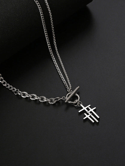 Stylish Waterproof Cross Toggle Necklace