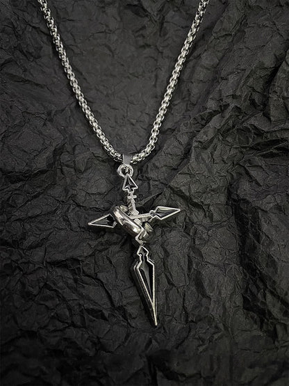 Minimalist Arrow Cross Pendant Necklace