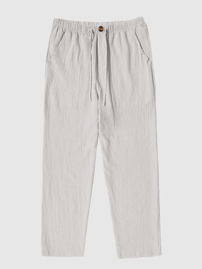 Linen Style Yoga Pants With Pockets