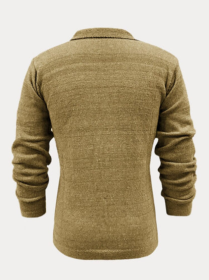 Single-Breasted Button Sweater Coat