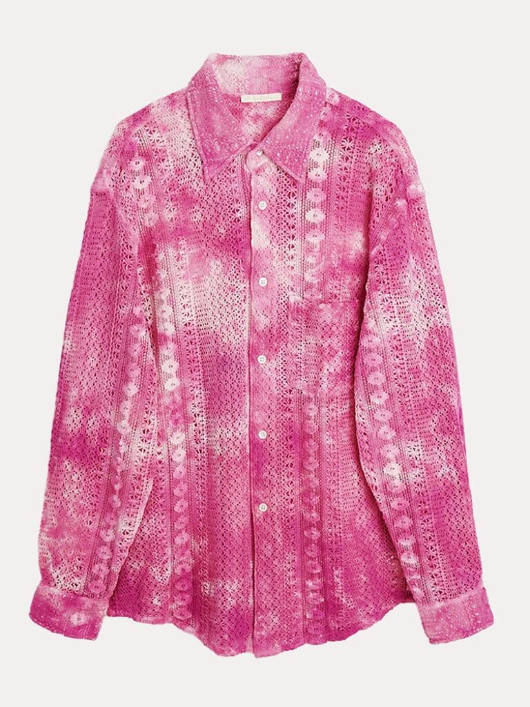 Stylish Pure Cotton Hollow Lace Shirt