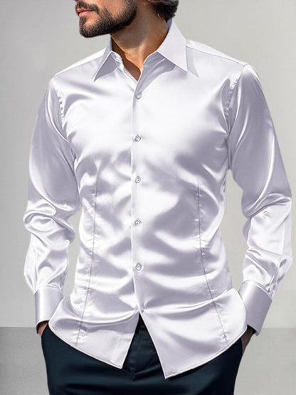Shiny Satin Dress Shirt