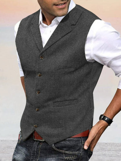 Herringbone Tweed Suit Vest