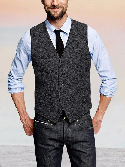 Classic Retro Tweed Vest