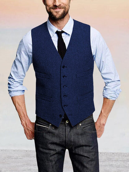 Classic Retro Tweed Vest