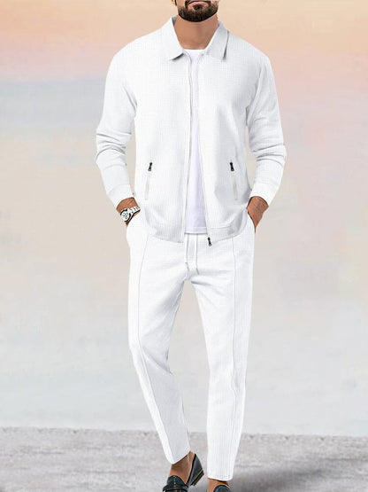 Athleisure Soft Waffle Jacket Set