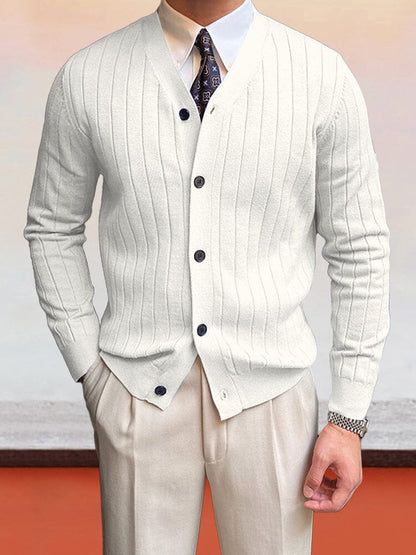 Elegant V-Neck Knit Cardigan