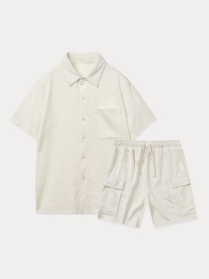 Leisure Texture 2-Piece Shirt Set