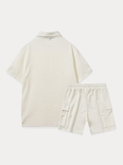 Leisure Texture 2-Piece Shirt Set