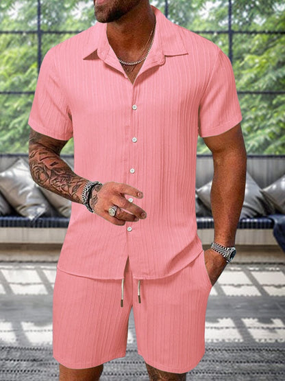 Leisure Textured Shirt Set