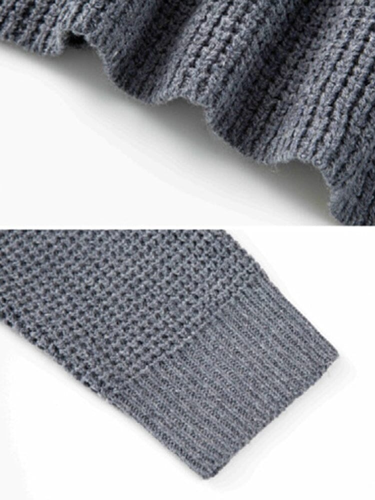 Double-Breasted Hooded Knit Cardigan