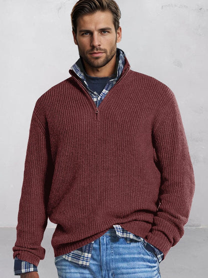 Leisure Stand Collar Knit Sweater
