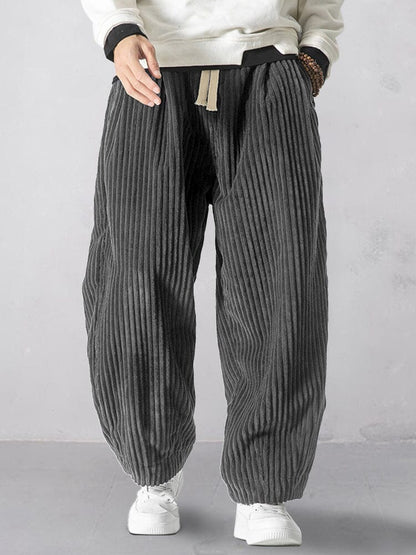 Rlaxed Fit Corduroy Harem Pants