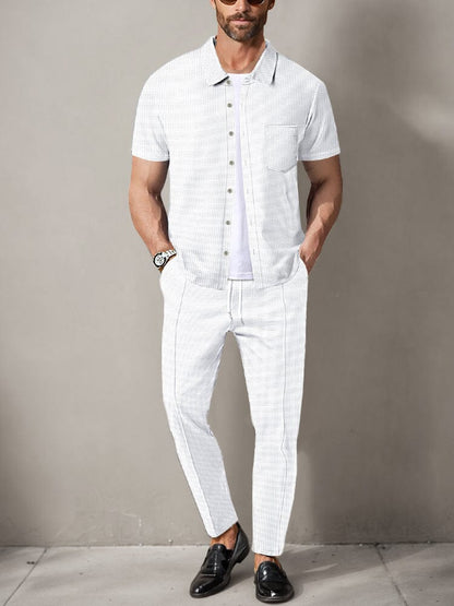 Classic Waffle Shirt Pants Set