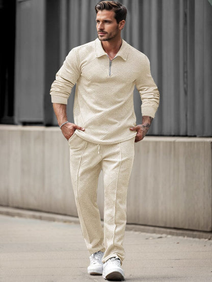 Trendy Jacquard Textured Athleisure Set