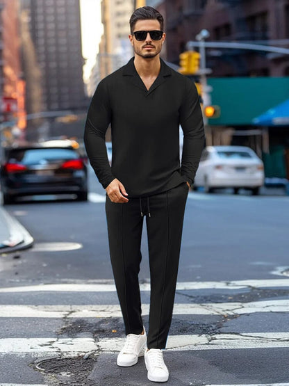 Versatile Waffle Tracksuit Set