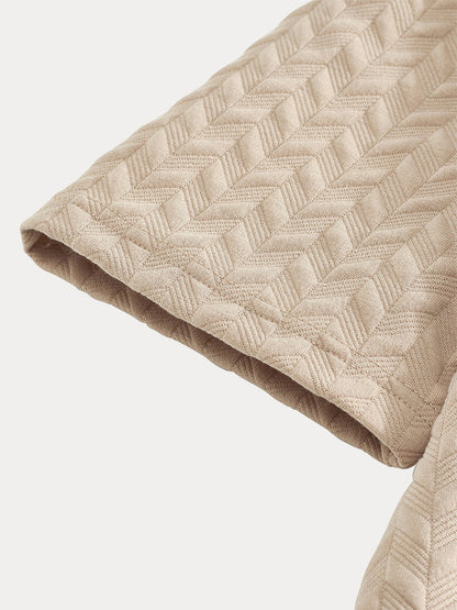 Casual Jacquard Textured Matching Set