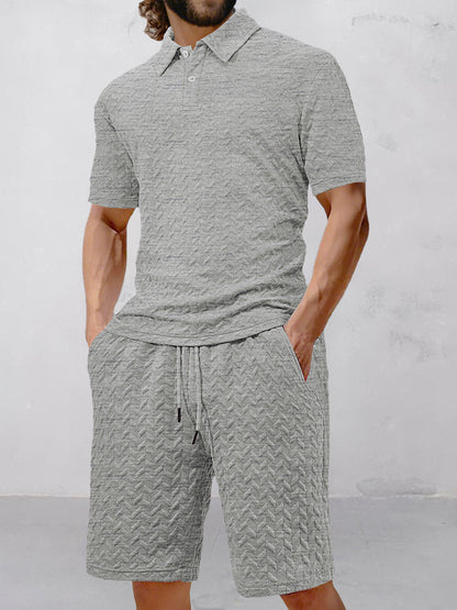Casual Jacquard Textured Matching Set