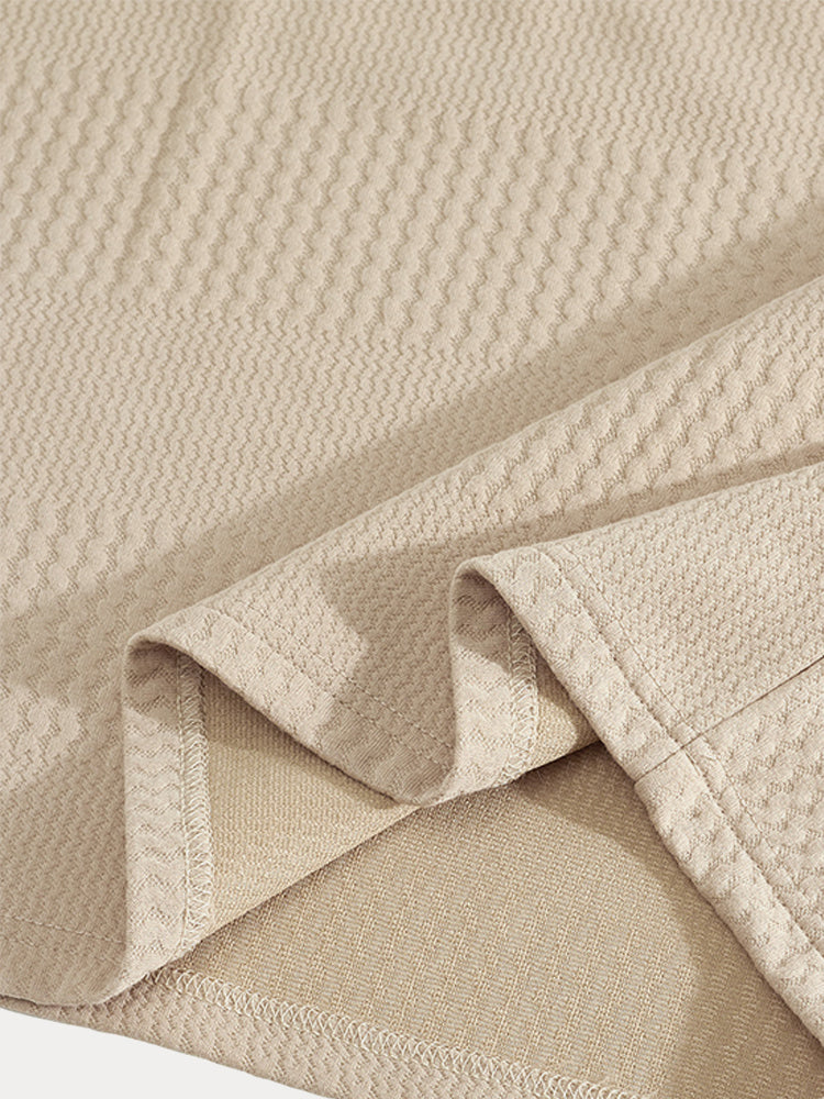 Comfort Fit Jacquard Textured 2-Piece Set