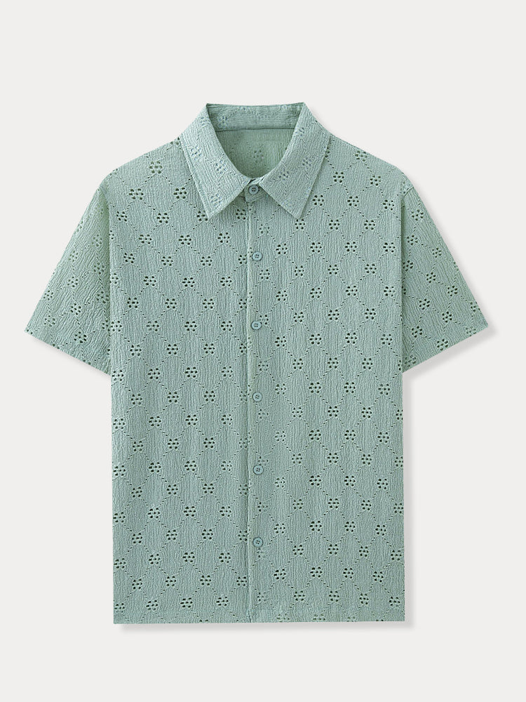 Delicate Cutout Textured Shirt