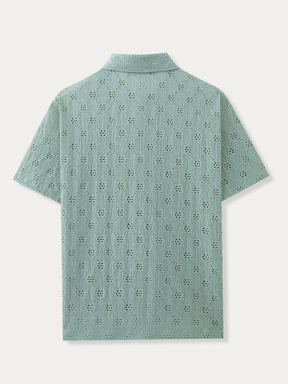 Delicate Cutout Textured Shirt