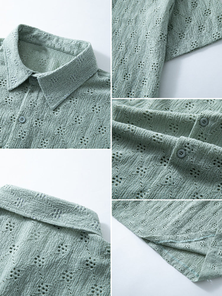 Delicate Cutout Textured Shirt